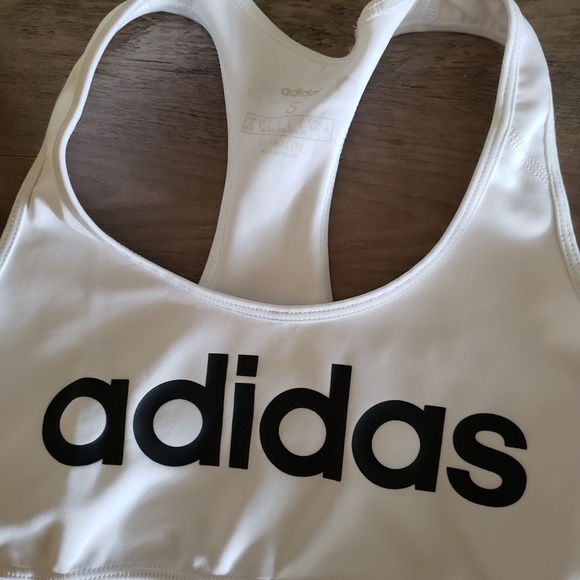 ADIDAS Womens White/Black Sports Bra - Picture 2 of 10